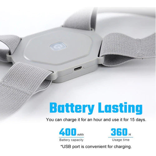 CORRECTOR DE POSTURAINTELIGENTE  CON VIBRASION QUE ALINEA LA COLUMNA VERTEBRAL PARA ADULTOS Y NIÑOS